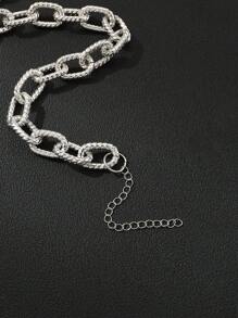 1pc Fashion Aluminum Alloy Chain Necklace For Women For Daily Life - Silver - View 3