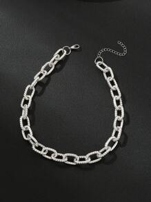 1pc Fashion Aluminum Alloy Chain Necklace For Women For Daily Life - Silver - View 4