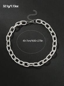 1pc Fashion Aluminum Alloy Chain Necklace For Women For Daily Life - Silver - View 5