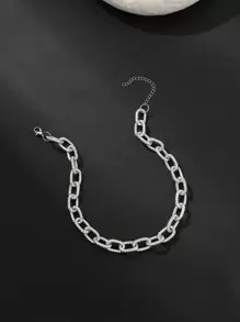 1pc Fashion Aluminum Alloy Chain Necklace For Women For Daily Life - Silver - View 6