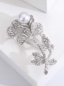 1 chiếc trâm thiết kế hoa hợp kim kẽm quyến rũ dành cho phụ nữ cho cuộc sống hàng ngày - trắng - Xem 4