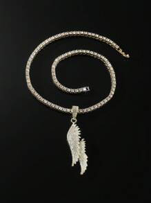 1 Nam Phong Cách Hip-Hop Cá Tính Tặng Bạn Trai Hàng Đơn Dây Chuyền Kim Cương Cánh Mặt Dây Chuyền Vòng Cổ - Vàng - Xem 2