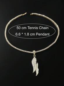 1 Nam Phong Cách Hip-Hop Cá Tính Tặng Bạn Trai Hàng Đơn Dây Chuyền Kim Cương Cánh Mặt Dây Chuyền Vòng Cổ - Vàng - Xem 4