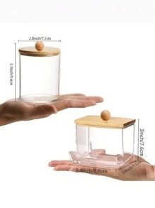 2pcs/set Swab Storage Box - Clear - View 3