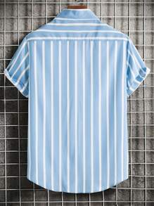 Manfinity Homme Men Striped Print Shirt Without Tee - Blue - View 2