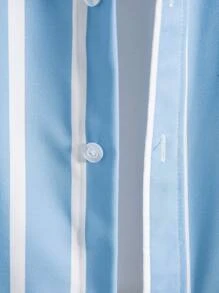 Manfinity Homme Men Striped Print Shirt Without Tee - Blue - View 3