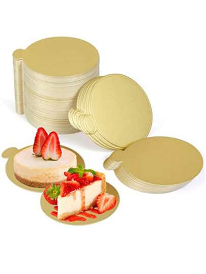 100入組/套紙蛋糕底座現代圓形派對紙板架