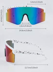 1pc Men Half Frame Fashion Outdoor Cycling Sports Glasses, Suitable For Cycling, Christmas Product Beach Accessories Glasses Shadesy2kfestival For Summer Beach Vacation,Outdoor,Travel - White - View 2