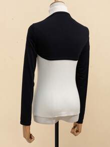 1入女士彈性防曬肩袖，陽光防曬配件，防UV - 黑色 - 查看 2