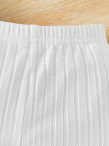 SHEIN 嬰兒3入組素色條紋針織短褲 - 彩色 - 查看 3