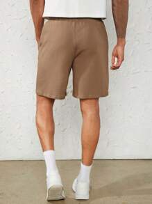 Manfinity NXTstreet Men 100% Cotton Seam Detail Drawstring Waist Shorts - Apricot - View 2