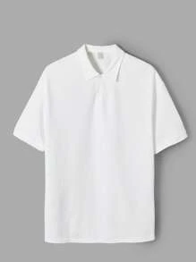 GENTILAND Men Solid Polo Shirt - White - View 5