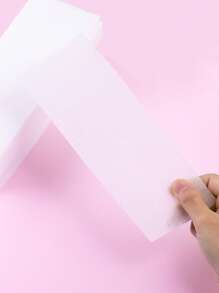 Tiras de cera para depilación, 100 Piezas Tiras desechables de cera para depilación con tela no tejida reforzada para papel de cera para quitar el vello, crema depilatoria y belleza - Blanco - Ver 3