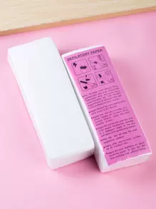 Tiras de cera para depilación, 100 Piezas Tiras desechables de cera para depilación con tela no tejida reforzada para papel de cera para quitar el vello, crema depilatoria y belleza - Blanco - Ver 5