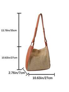 雙色草編包荔枝紋壓花