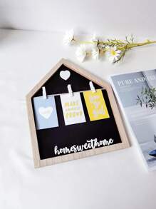 1pc House Shaped Photo Frame, Modern House Shaped Wood Picture Frame For Home Decoration - Multicolor - View 1