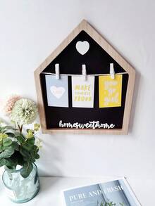 1pc House Shaped Photo Frame, Modern House Shaped Wood Picture Frame For Home Decoration - Multicolor - View 3