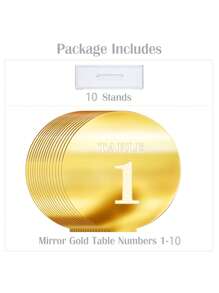 10pcs Round Party Direction Sign, Modern Number Design Party Direction Sign For Wedding, Party - Gold - View 3