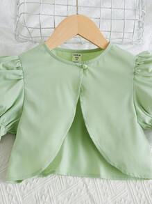 SHEIN Leap Crew 女孩泡泡袖上衣和印花吊帶連衣裙 - 彩色 - 查看 5