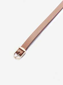 1 条儿童金色扣 PU 腰带，适合日常佩戴 - 棕色 - 查看 4