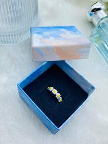 1入組時尚漸層裝飾首飾類禮物盒適合女士適用於首飾包裝 - 彩色 - 查看 2