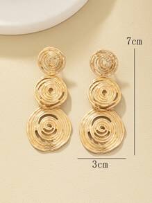 1 Dây Thời Trang Xoắn Ốc Trang Trí Tròn Bông Tai Giọt Dành Cho Nữ Trang Trí Hàng Ngày - Vàng - Xem 3