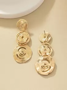 1 Dây Thời Trang Xoắn Ốc Trang Trí Tròn Bông Tai Giọt Dành Cho Nữ Trang Trí Hàng Ngày - Vàng - Xem 4