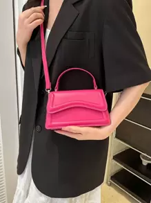 輕便商務休閒迷你方形包流行粉紅色時尚日常適合青少年女孩女大學生、菜鳥和白領非常適合辦公室、大學、工作、商務、通勤、戶外、旅行、郊遊 - 玫紅色 - 查看 9