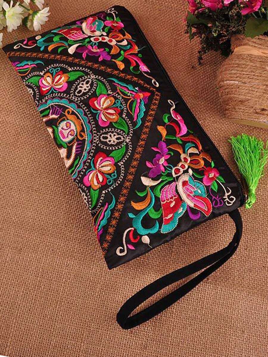 Mẫu hoa ngẫu nhiên Dây kéo túi dây kéo - Nhiều màu - Xem 1