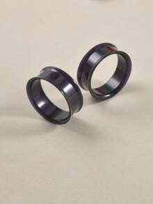 1對時尚耳擴適合女士日常裝飾 - 黑色 - 查看 6