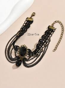 1 vòng chân trang trí hình giọt nước kiểu Gothic cho phụ nữ đi nghỉ - màu đen - Xem 5