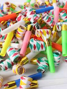 30 Chiếc Ngẫu Nhiên Họa Tiết Chấm Bi Đảng Còi, Họa Tiết Hình Học Hiện Đại Nhựa Bộ Thổi Ồn Cho Đảng, Ngày Lễ - Nhiều màu - Xem 6