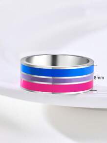 時尚流行1入組時尚不銹鋼撞色戒指男士日常裝飾珠寶禮物和時尚外觀