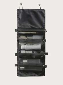 黑色化妝包防水可折疊多功能旅行 - 黑色 - 查看 2