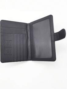 1入商務護照封套，防 RFID 的護照套、多功能護照夾、卡片夾，輕質 PU 皮革旅行裝飾，適用於飛行，男女皆宜，父親節禮物 - 黑色 - 查看 4