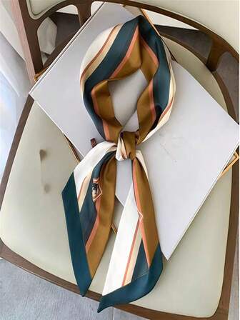 1條女士撞色時尚斜紋圍巾送給母親禮物