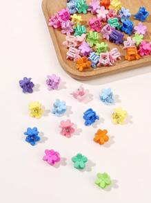 50 chiếc kẹp tóc mini thời trang cho nữ màu sắc ngẫu nhiên thiết kế hoa dễ thương dùng để trang trí tóc - Nhiều màu - Xem 3