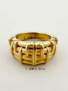 Textured Metal Ring - Yellow Gold - View 3
