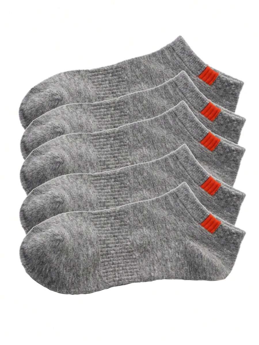5 đôi tất cổ chân kẻ sọc, phụ kiện unisex - Xám - Xem 1