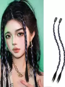 2 cái nối dài tóc tổng hợp bện, để trang trí - Nhiều màu - Xem 1