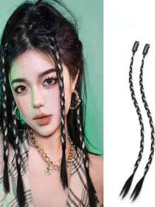 2 piezas Decoración largo trenzado sintético pelo para - Multicolor - Ver 2