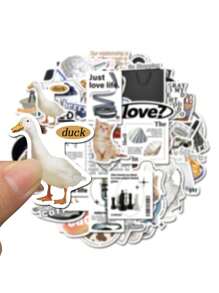 50入組混合圖案貼紙 - 彩色 - 查看 6