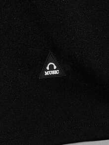 Manfinity NXTstreet 男士吉他印花T恤和腰部抽繩短褲 - 黑色 - 查看 7