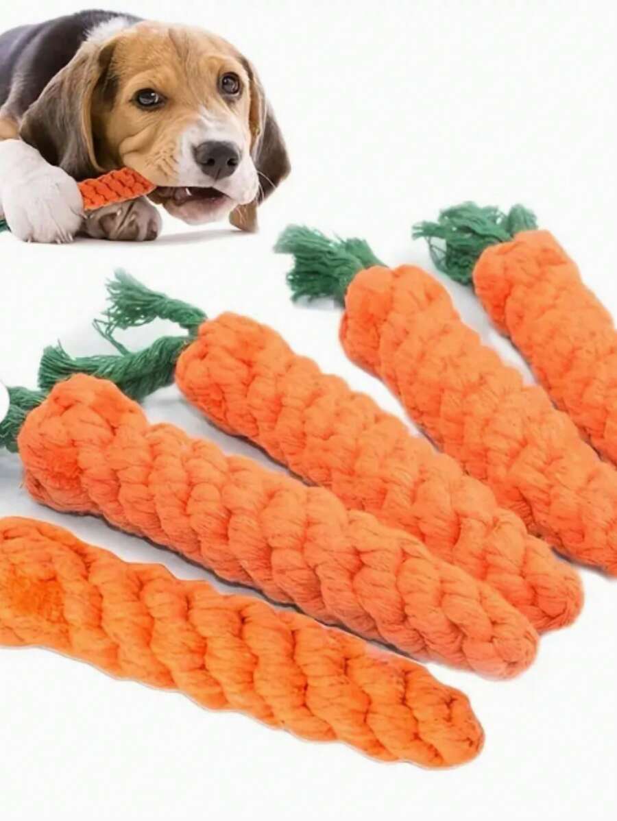 1pc Carrot Design Pet Chew Toy - Orange - View 1