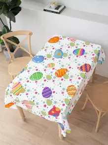 1pc Easter Floral Print Tablecloth - Multicolor - View 1
