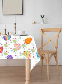 1pc Easter Floral Print Tablecloth - Multicolor - View 3