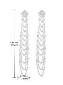 1 Đôi Thời Trang Cưới/Vũ Hội/Đảng Đá Bông Tai Giọt Đơn Giản & Sang Trọng Trang Sức Đồng - Bạc - Xem 4