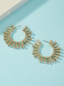 2入組水鑽裝飾開口耳環 - 金色 - 查看 4