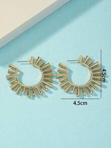 2入組水鑽裝飾開口耳環 - 金色 - 查看 5