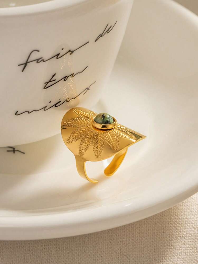 Uworld 1pc Vintage Stainless Steel Opening Ring For Women For Gift